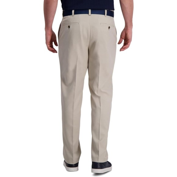 Haggar Cool Right Performance Flex Classic Fit Dress Pants Mens 34x29 Beige NEW - Picture 3 of 10